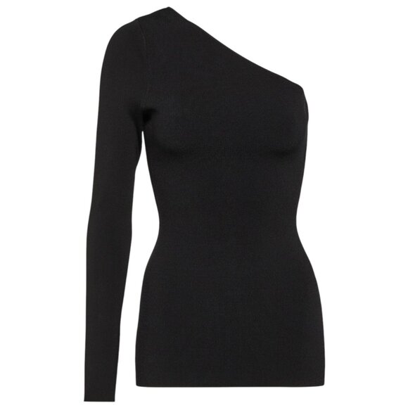 Victoria Beckham Tops - NWT Victoria Beckham VB Body One Shoulder Top Black Size UK 10 (US 6) -MSRP $540